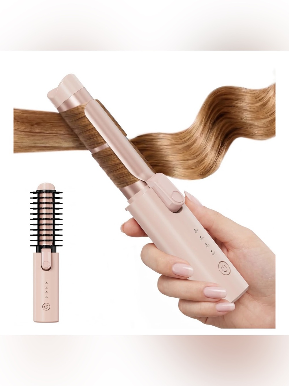 $90. CARESKY 2-IN-1 Cordless curling brush. Style anywhere. Brand New open box!